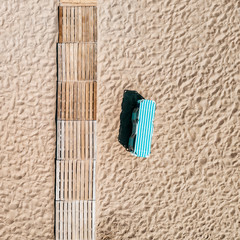 Wall Mural - Summer sunny day and aerial photo of beach 