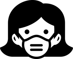 Poster - Woman Wearing N95 Respirator Mask Icon