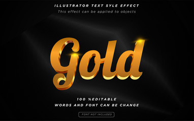 Wall Mural - gold text effect style black background gradient vector premium