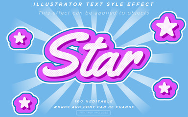 Wall Mural - star text effect style premium vector