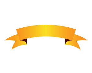 yellow ribbon banner icon 3d symbol or vector illustration, eps10.