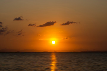 Canvas Print - Sunset sky with cloud in golden time.