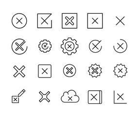 Sticker - Stroke line icons set of cross.