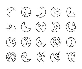 Poster - Icon set of moon.