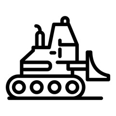 Poster - Hydraulic bulldozer icon. Outline hydraulic bulldozer vector icon for web design isolated on white background