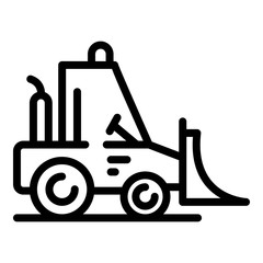 Poster - Industry bulldozer icon. Outline industry bulldozer vector icon for web design isolated on white background