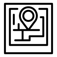 Poster - Route on screen icon. Outline route on screen vector icon for web design isolated on white background