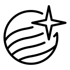 Poster - Planet and star icon. Outline planet and star vector icon for web design isolated on white background