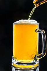 Wall Mural - A glass of cold beer macro photography