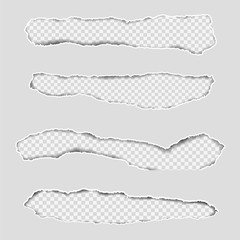 Wall Mural - ripped paper holes banner design frame scrapbook borders