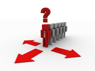 Poster - 3d rendering business direction choice