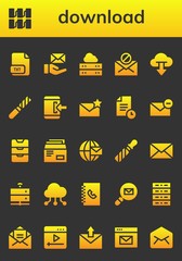 Poster - Modern Simple Set of download Vector filled Icons