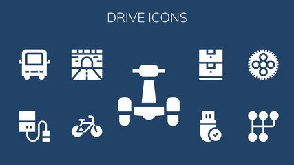 Poster - Modern Simple Set of drive Vector filled Icons