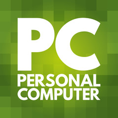 Poster - PC - Personal Computer acronym, technology concept background