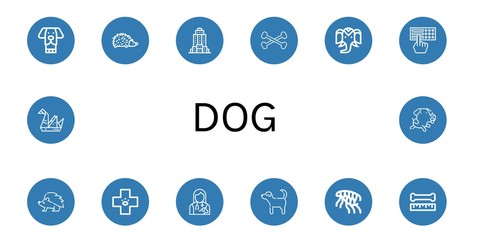 Sticker - dog simple icons set