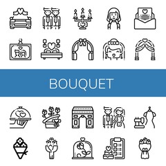 Canvas Print - Set of bouquet icons