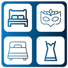 Canvas Print - bedtime simple icons set