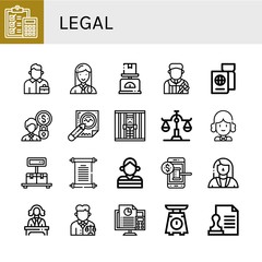 Wall Mural - legal icon set