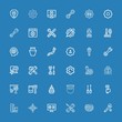 Editable 36 workshop icons for web and mobile