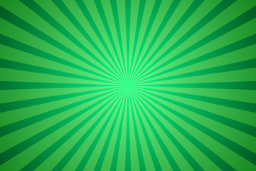 Green Sunburst Pattern Background. Rays. Radial. Summer Banner. Vector Illustration