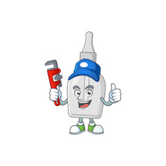 Canvas Print - Mascot design concept of bottle with pipette work as smart Plumber