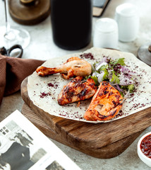 Canvas Print - chicken kebab on the table