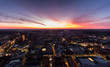 Aerial View Of City At Sunset