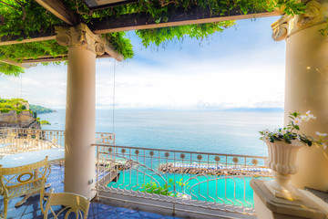 Wall Mural - Terrace by the sea in Sorrento