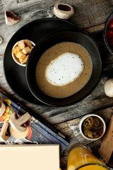 Canvas Print - mushroom soup on the table