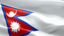 Nepal Island Flag Motion Loop Video Waving In Wind. Realistic Nepali Flag Background. Nepal Flag Looping Closeup 1080p Full HD 1920X1080 Footage. Nepal Asian Country Flags Footage Video For Film,news
