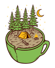 Wall Mural - Camping illustration