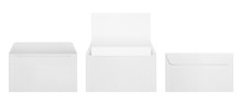 Set Of White Envelopes, Isolated On White Background