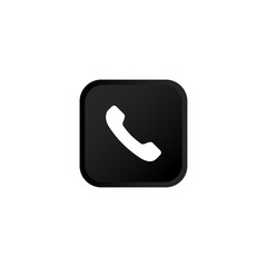 Poster - Accept call icon modern button for web or appstore design black symbol isolated on white background. Vector EPS 10.
