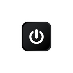 Poster - Shut down button or power on off icon modern button design black symbol isolated on white background. Vector EPS 10.