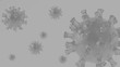 delikatne tło z wizualizacją wirusa na jasnym planie, tapeta z pojedynczymi komórkami covid  czarno białe