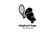 © wodeol99 - The elephant sport design concept holds a tennis racket and badminton