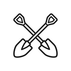 Sticker - crossing shovel icon vector logo template