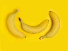 Banana On A Yellow Background.