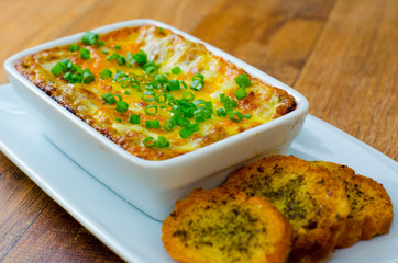 Wall Mural - lasagna with toast