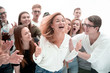 © ASDF - group of young people supporting their happy leader
