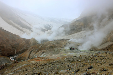 Mutnovsky volcano in Russia in Kamchatka