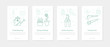 © sergeyvasutin - Four linear banners on white - seedling, watering, cutting, pruning