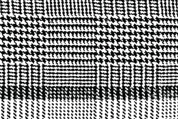Poster - Texture of natural wool fabric in a small cage with stripes. Background of rough warm fabric. Vector illustration. Overlay template.