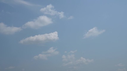 Wall Mural -  Blue Nature Backdrop of Clearly blue Sky and White Clouds Texture Background - footage 4K