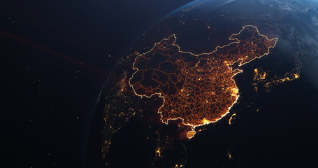 planet earth from space people's republic of china highlighted, elements of this image courtesy of n