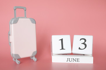 June 13, time for a summer holiday or travel, vacation calendar