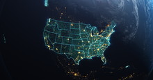 Planet Earth From Space USA, United States Highlighted State Border And Counties Animation, Elements Of This Image Courtesy Of NASA