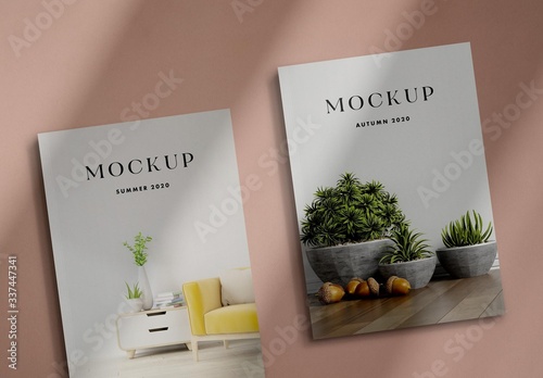 Download 2 Realistic 3d Magazine Mockups Buy This Stock Template And Explore Similar Templates At Adobe Stock Adobe Stock PSD Mockup Templates