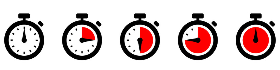 Wall Mural - timers icon set. countdown timer symbol. timer. stopwatch collection - stock vector.