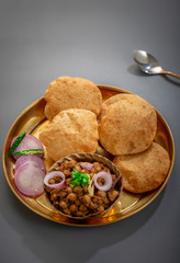 Wall Mural - Fried Puri and Chole ki sabzi - famous indian food